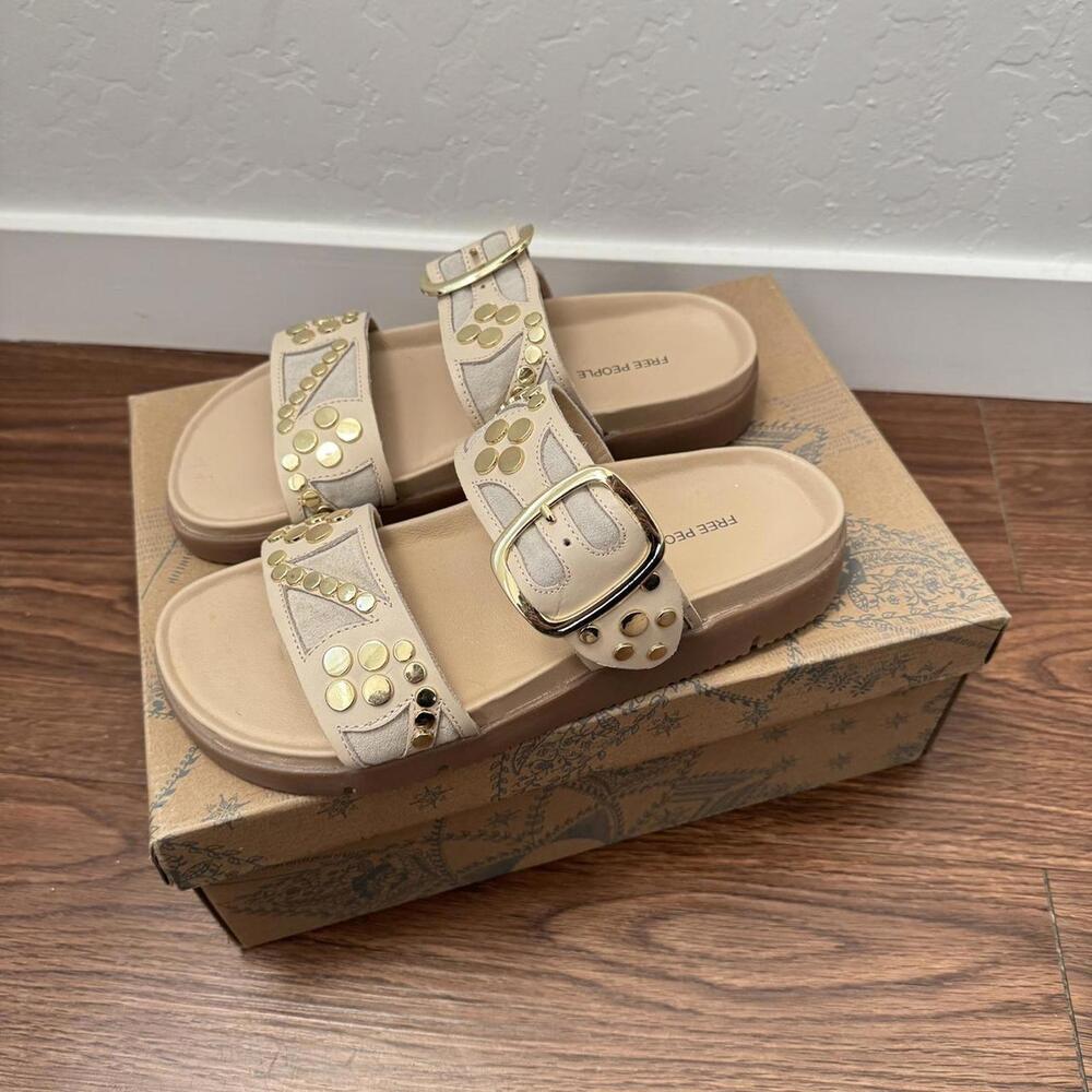 Free People Revelry Studded Sandals in the color Plaster